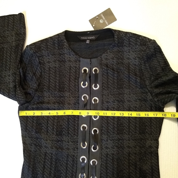 MING WANG knit print leather-like ribbon braid NWT jacket, XS - Picture 10 of 15